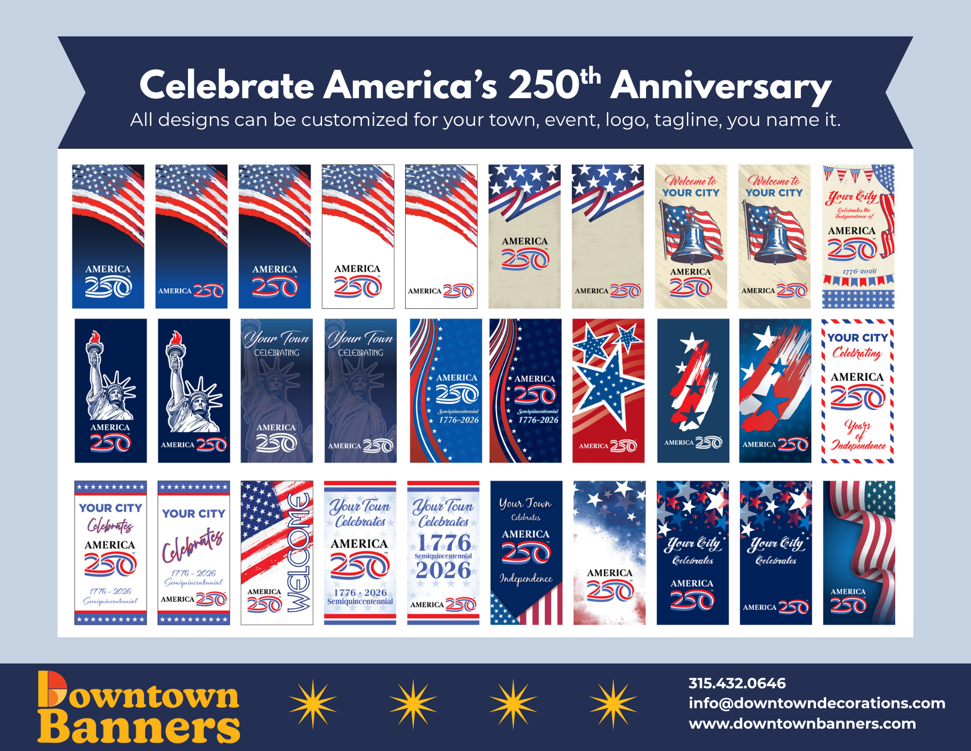 america 250 banners designs